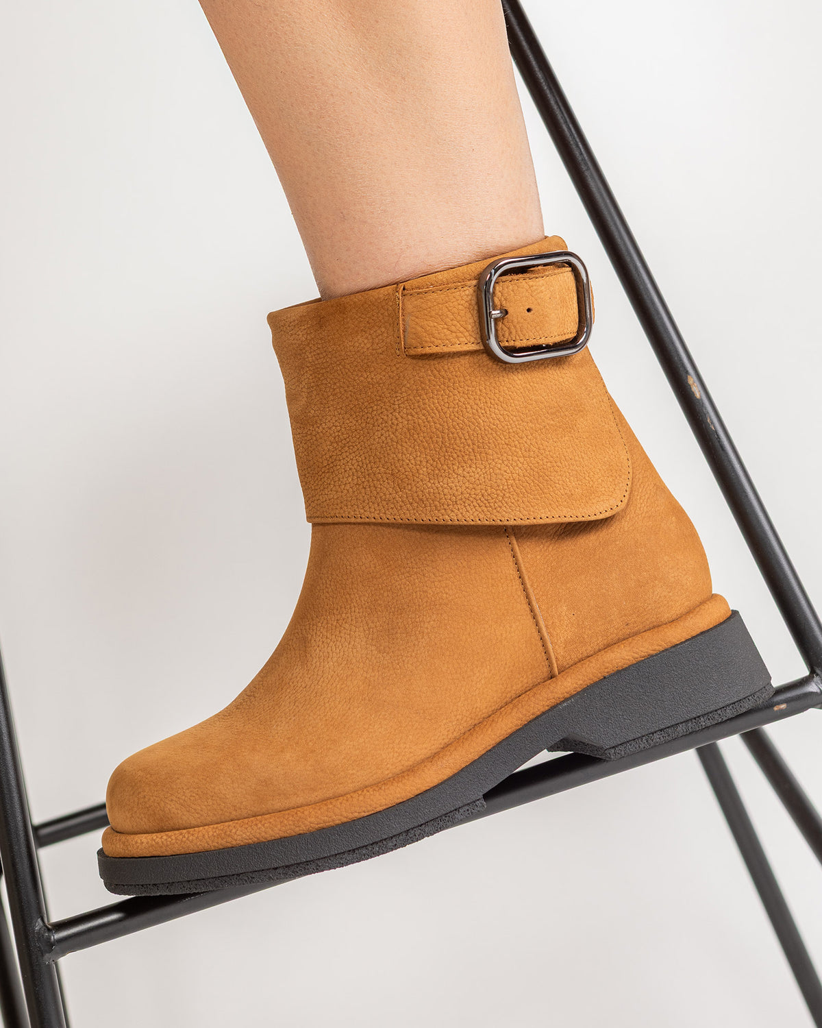 Ghete Piele Naturala Rebel Chic Camel
