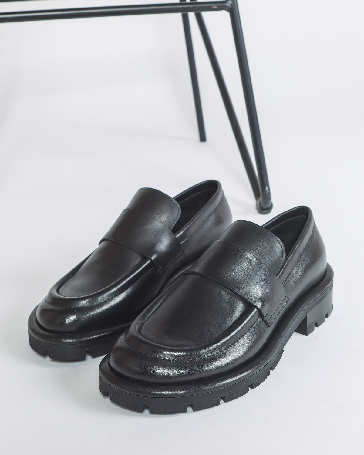Pantofi Loafer NAOMI Chunky Piele Neagra