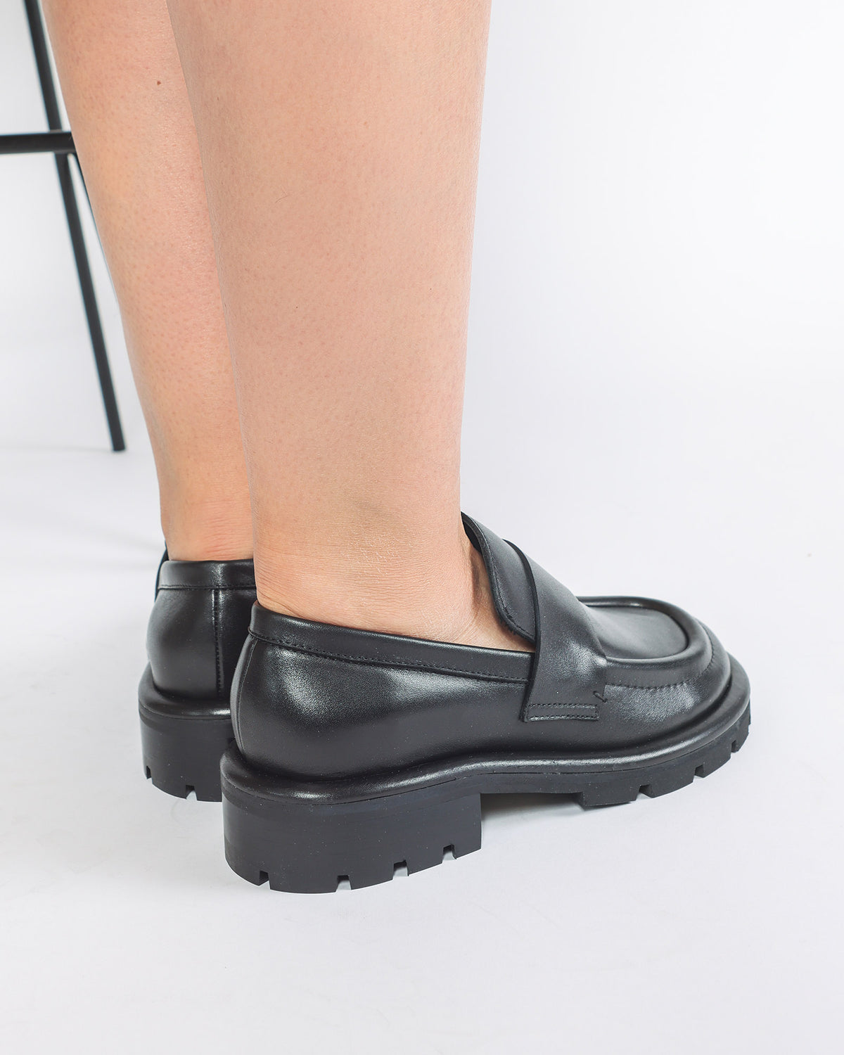 Pantofi Loafer NAOMI Chunky Piele Neagra