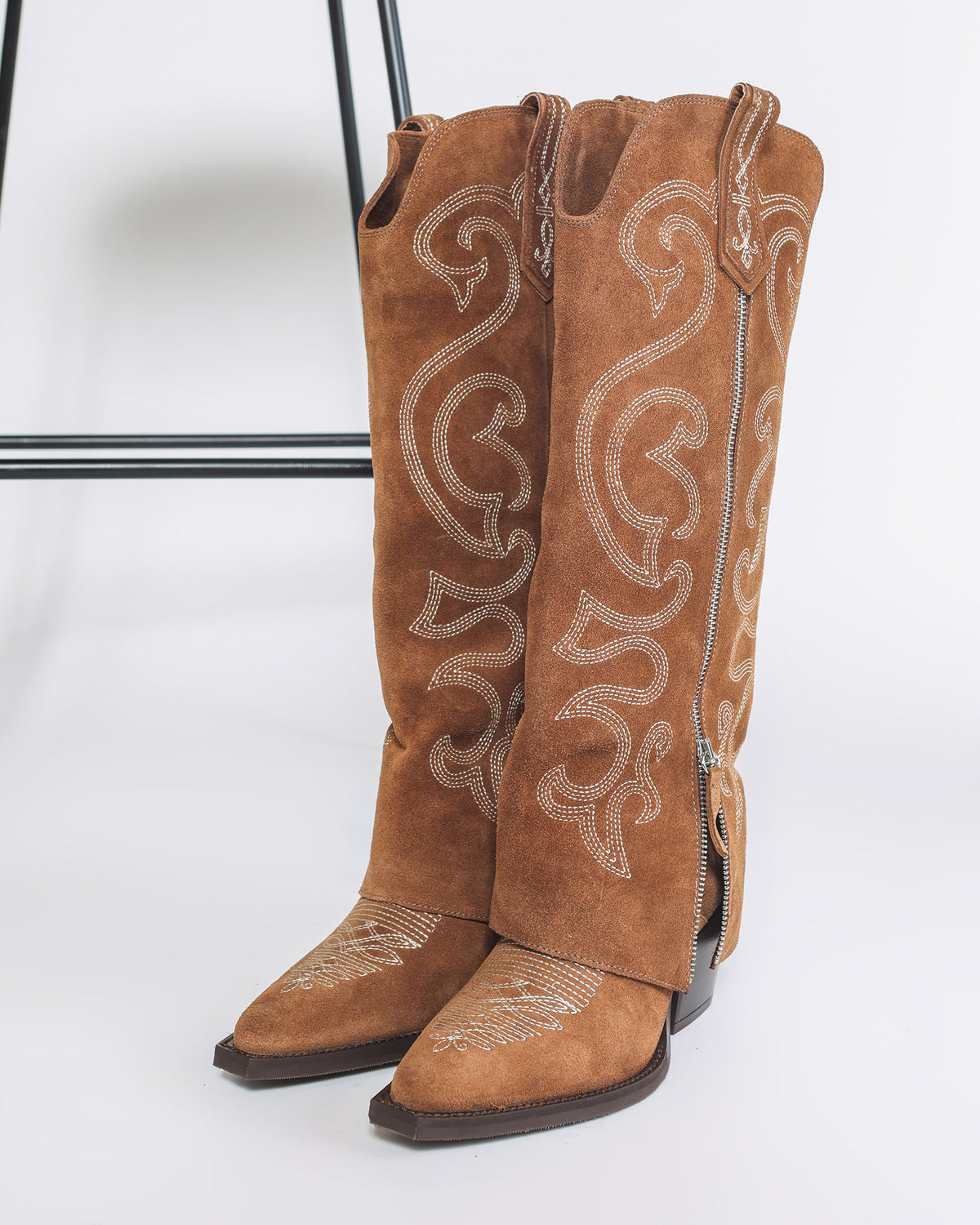 Ciocate Cowboy Lungi din Piele Intoarsa Tabacco - Wild Spirit