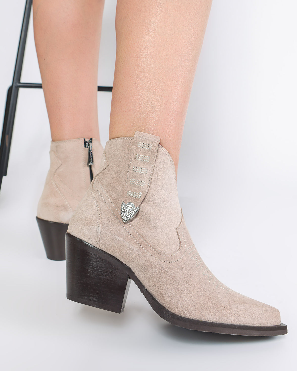 Ciocate Ankle Boots Suede Bej Piele Intoarsa