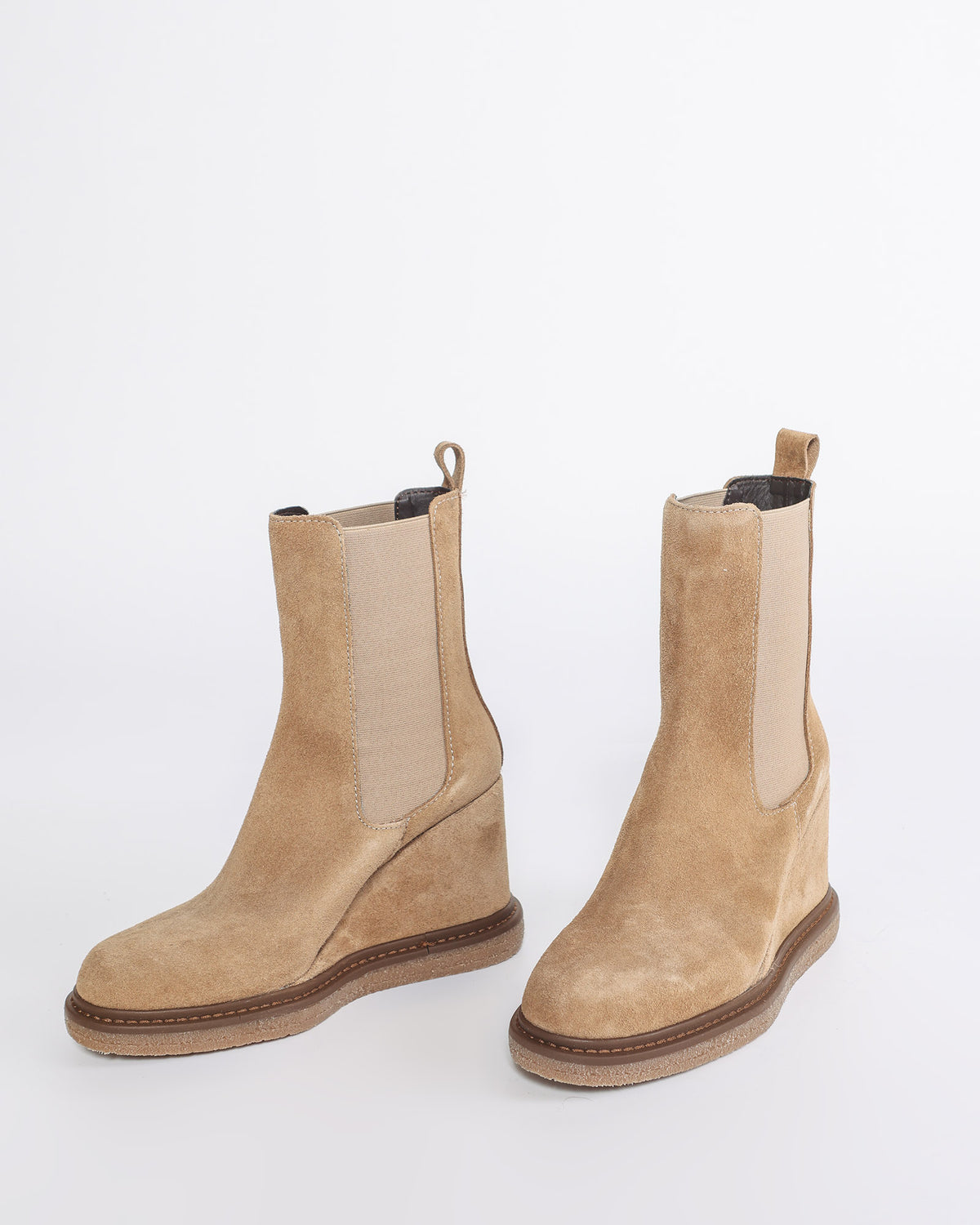 Ghete Glam Urban din Piele Naturala Intoarsa Nude