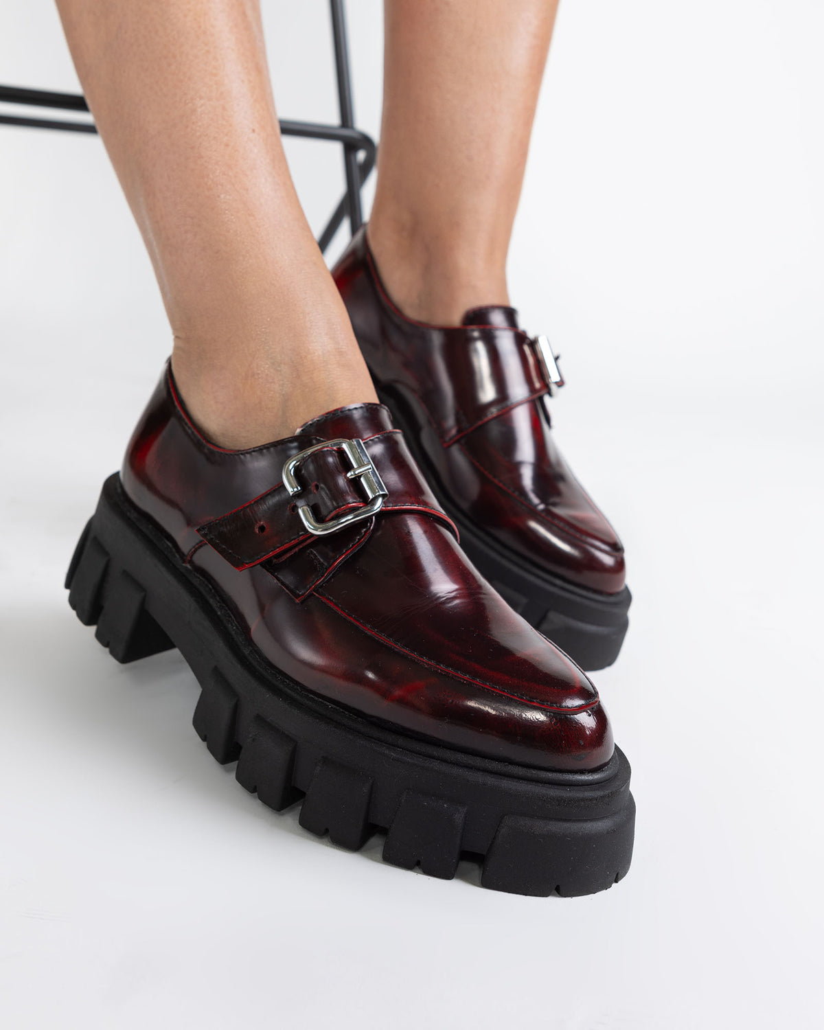 Pantofi din piele burgundy Lilah