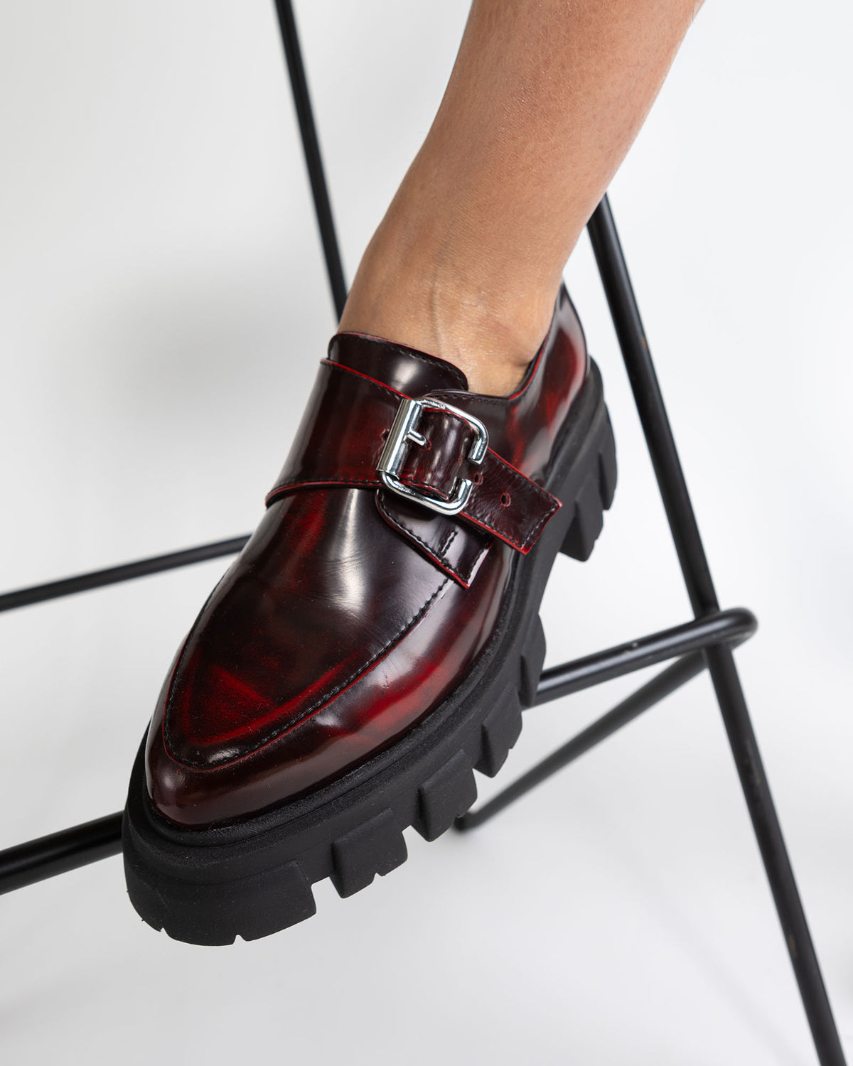 Pantofi din piele burgundy Lilah