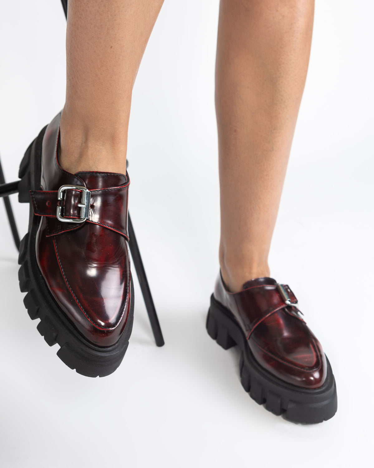 Pantofi din piele burgundy Lilah