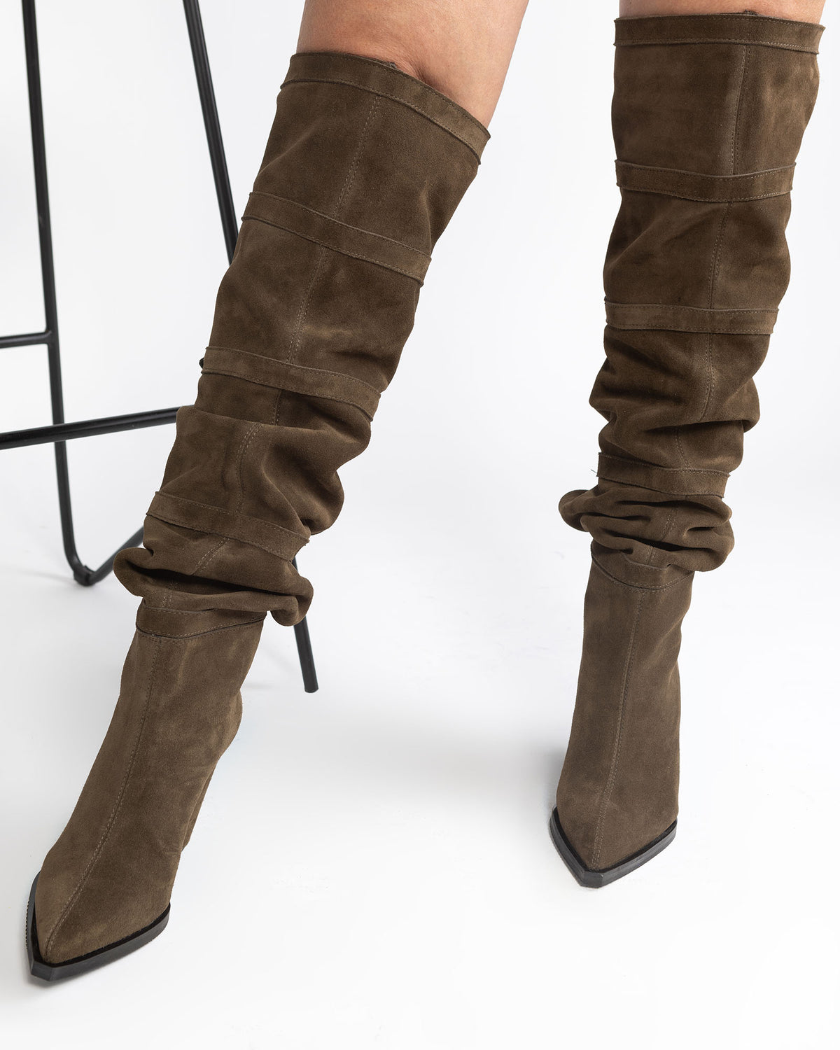Ciocate Lungi Terry Din Piele Intoarsa Khaki