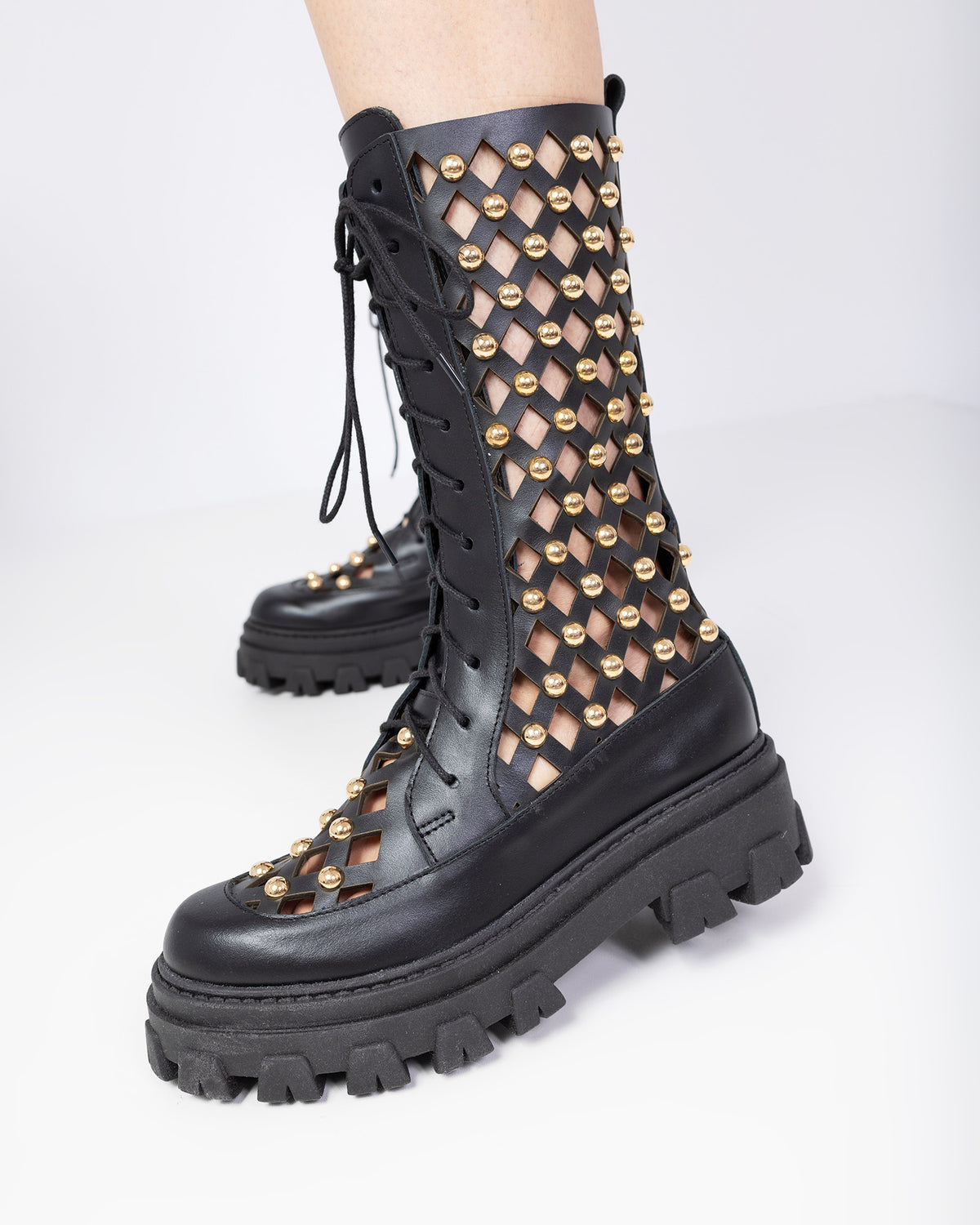 Bocanci din piele neagra Velia