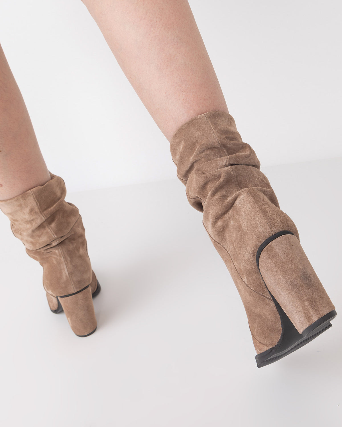 Ciocate din piele intoarsa taupe LILI