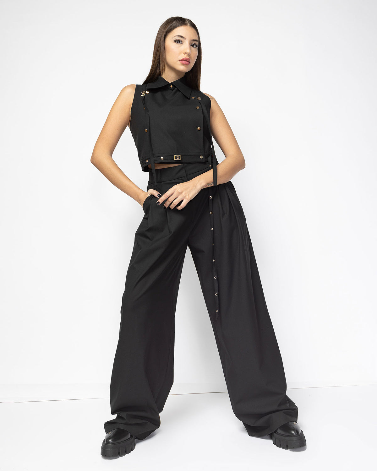 Pantaloni negri Baggy