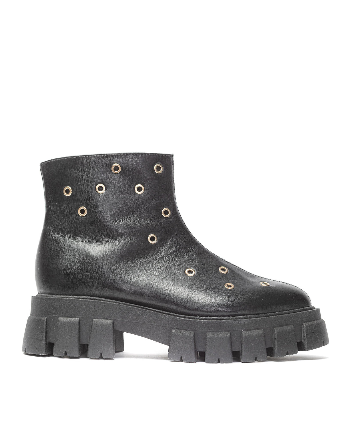 Bocanci din piele neagra Studs