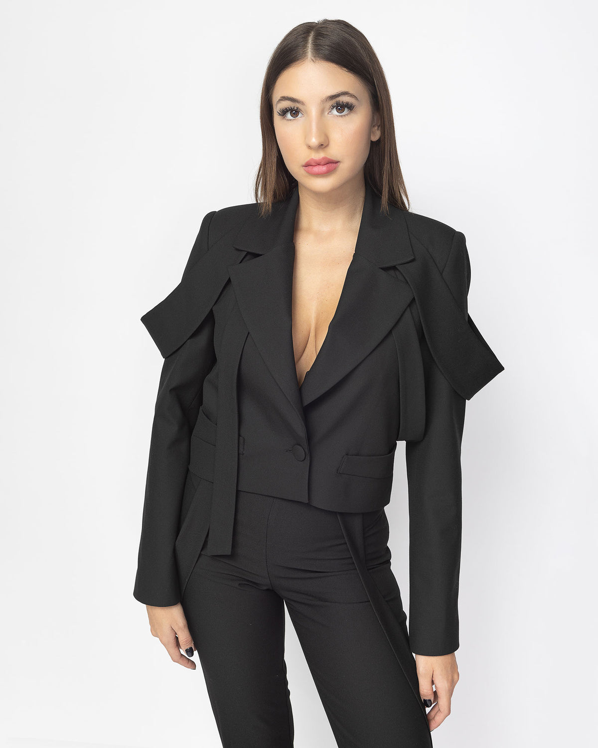 Sacou negru Loose