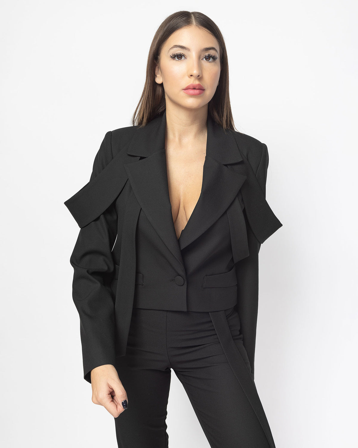 Sacou negru Loose