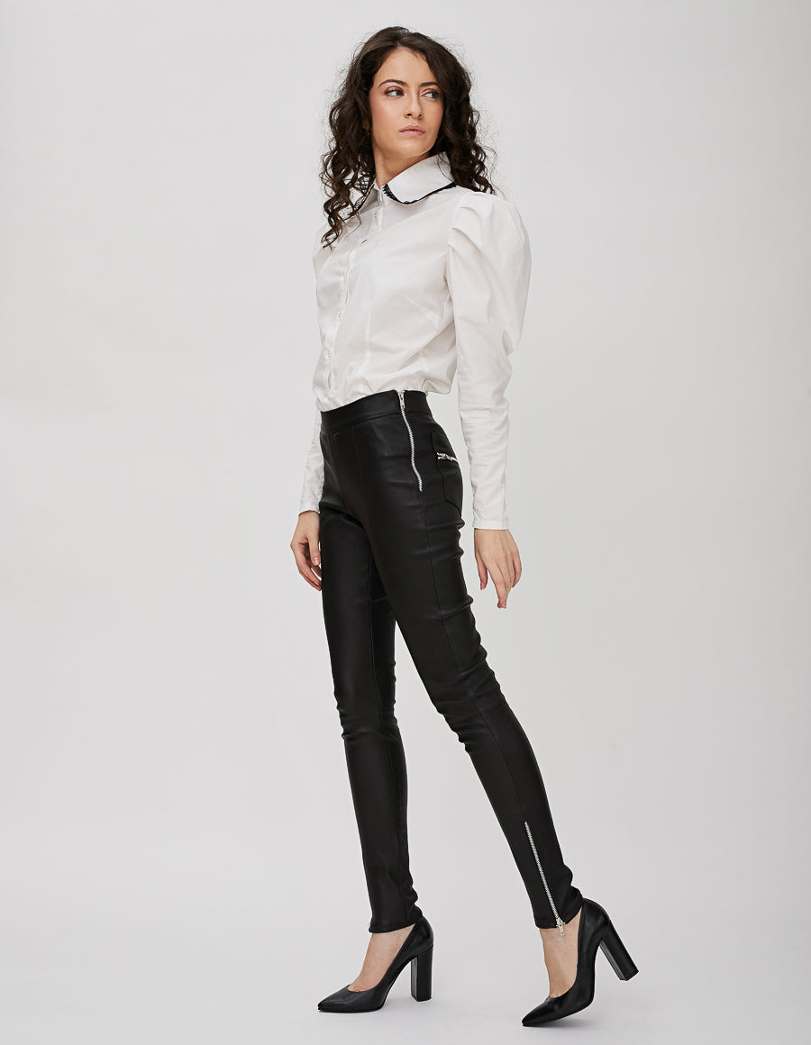 Biker leggings din piele stretch - MOJA