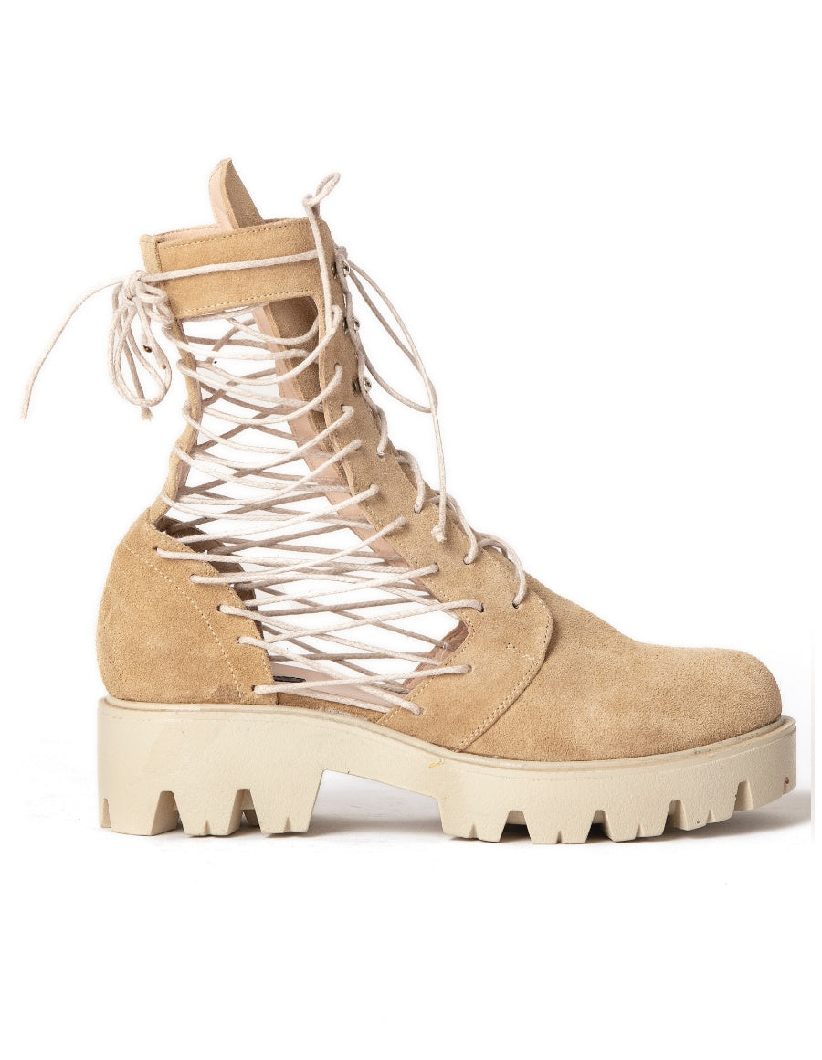 Bocanci bej LACE UP - MOJA
