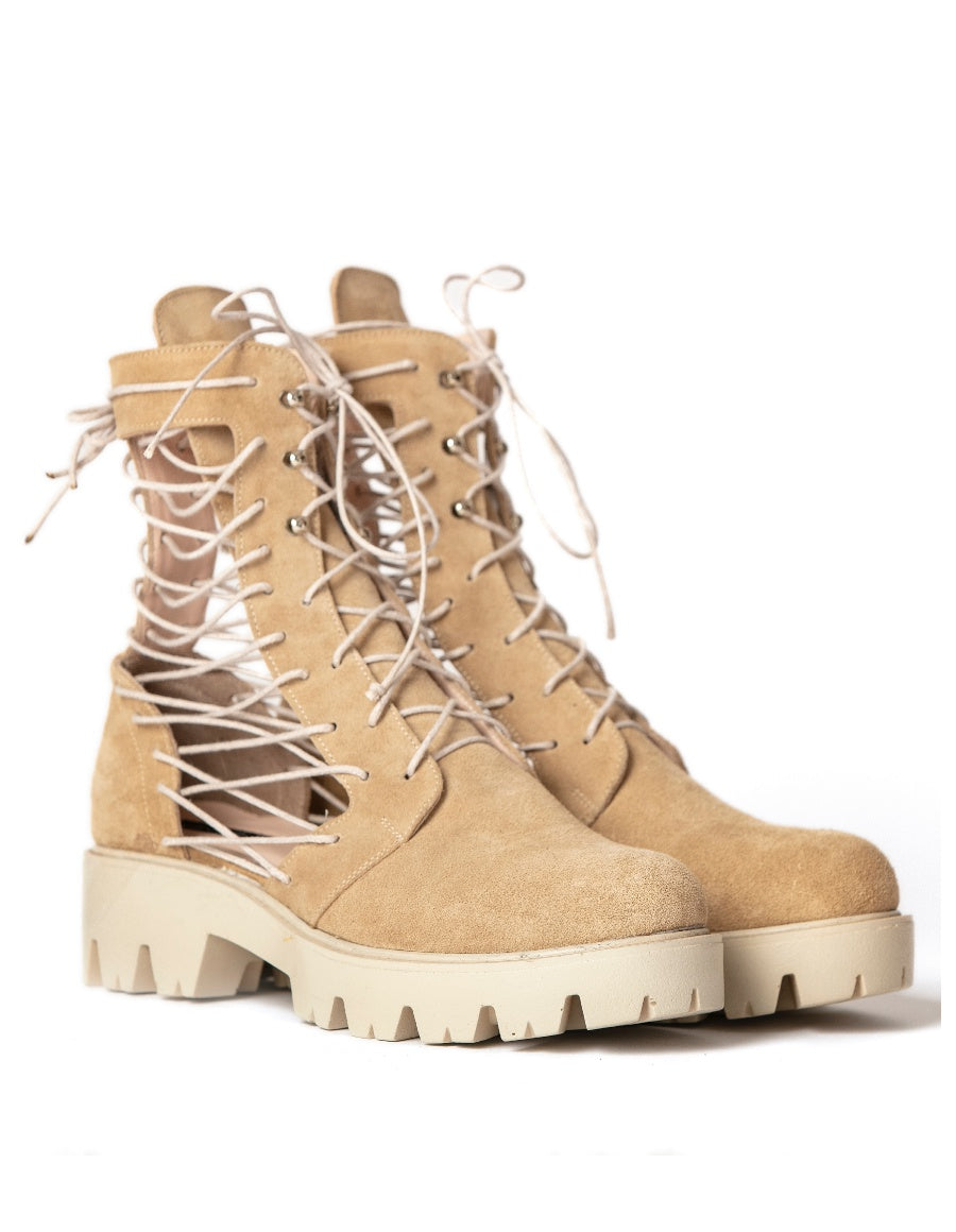 Bocanci bej LACE UP - MOJA