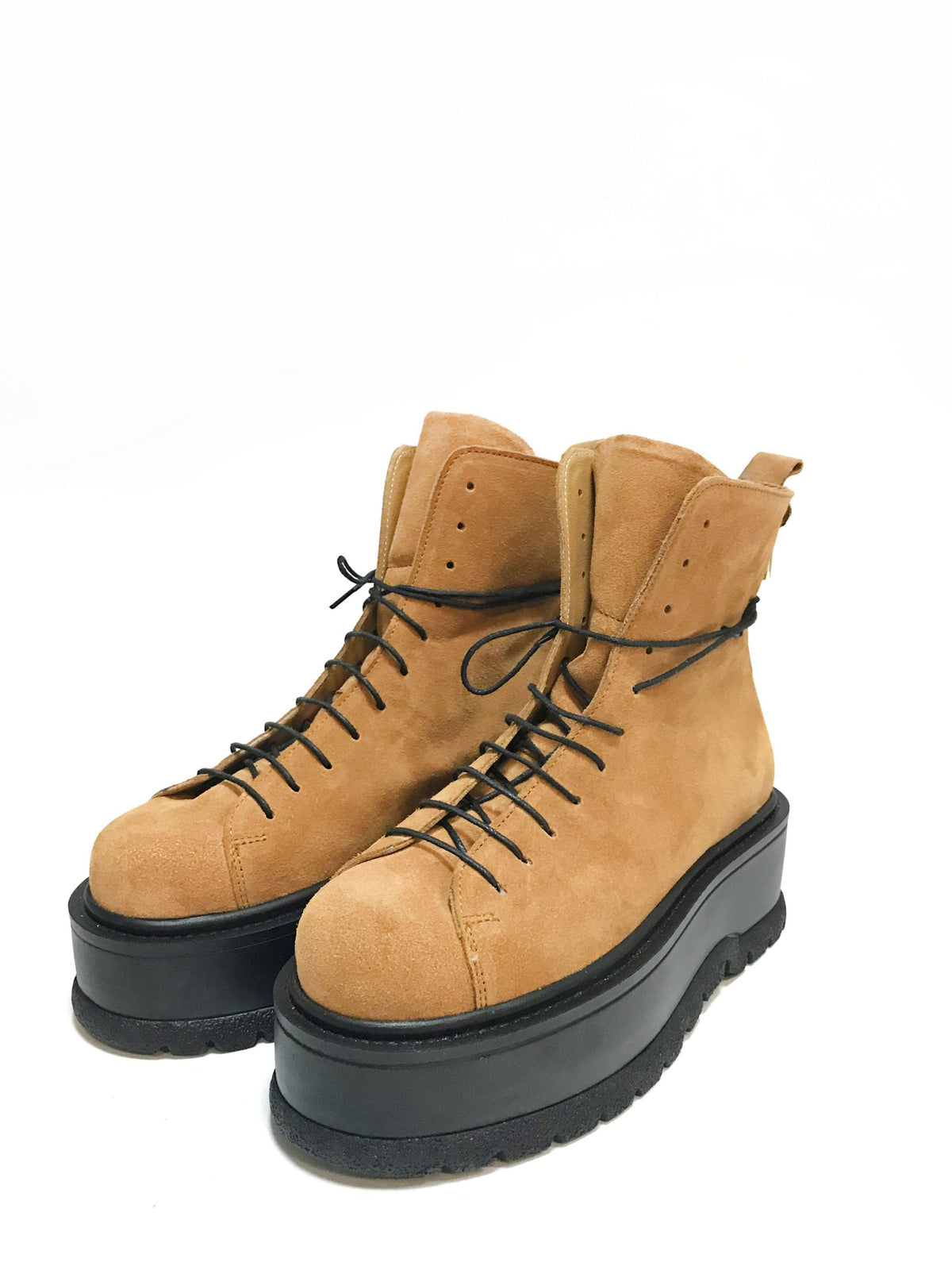 Bocanci din piele cognac CHUNKY - MOJA