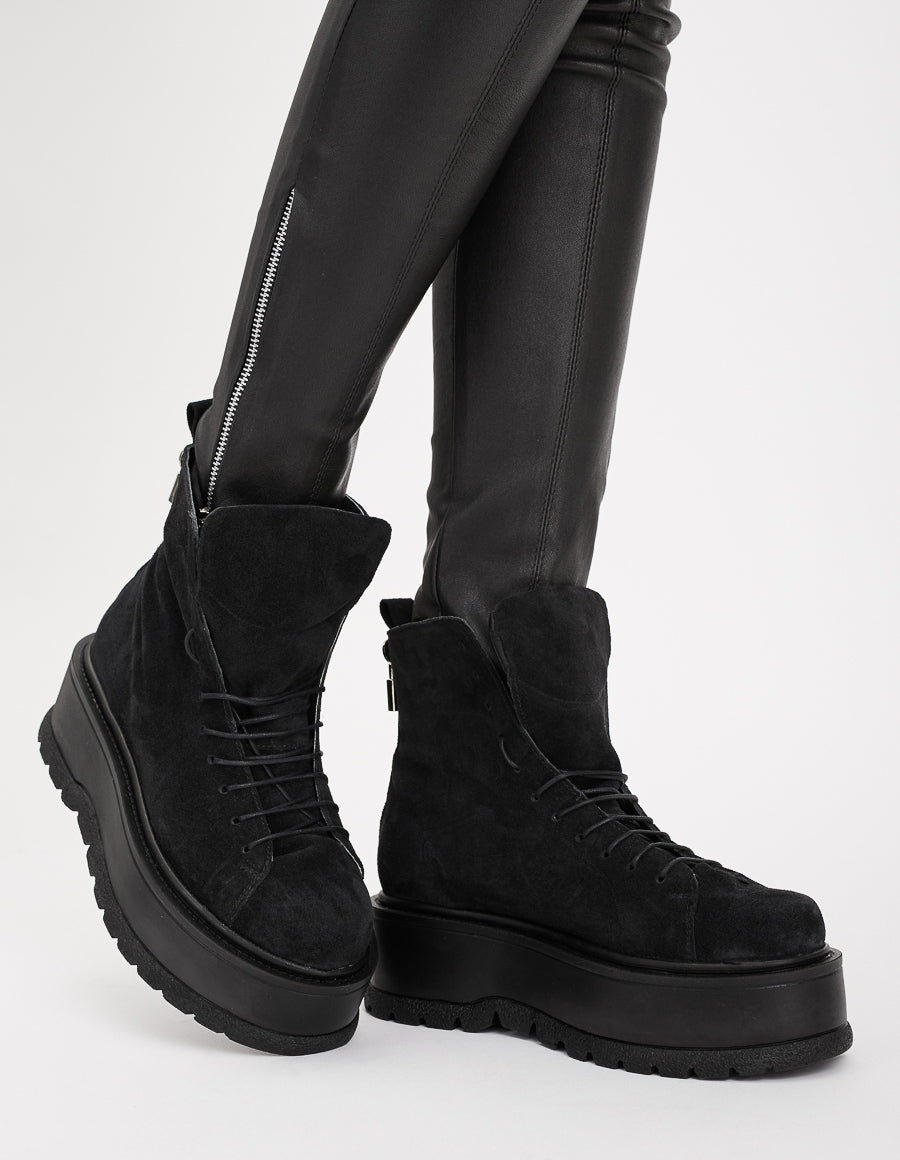 Bocanci din piele intoarsa CHUNKY - MOJA