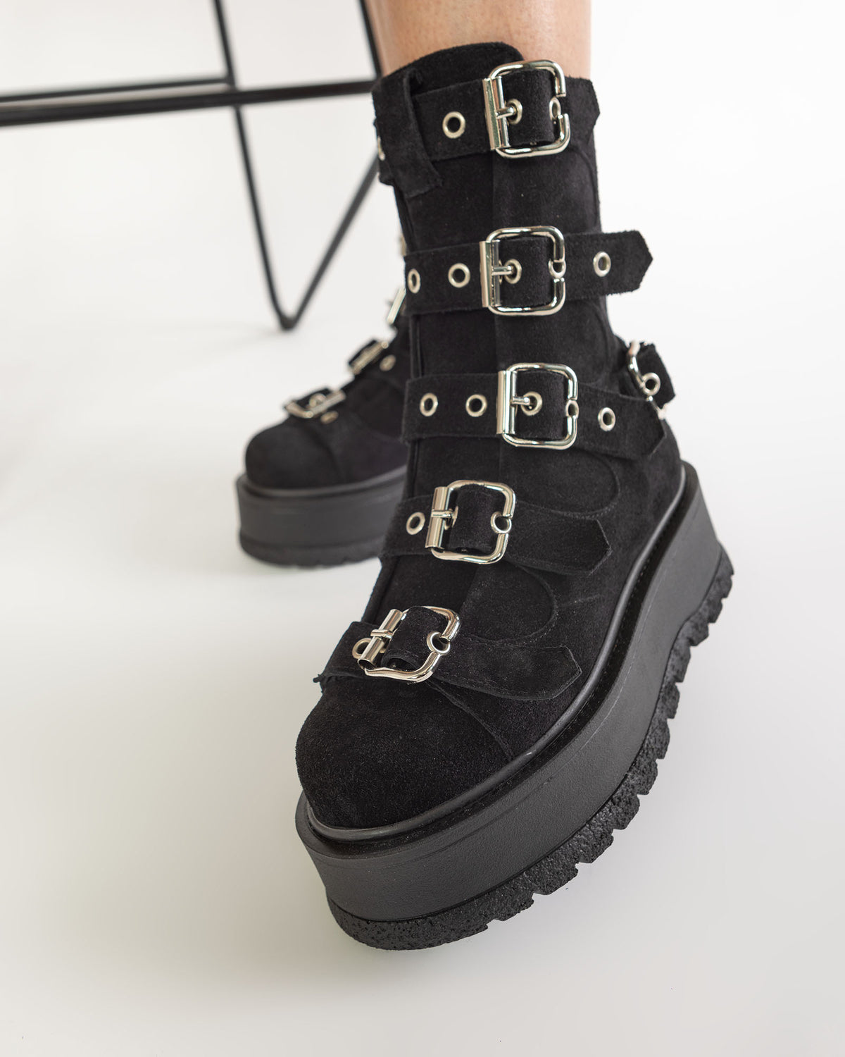 Bocanci din piele intoarsa neagra MANNIA WINTER EDITION