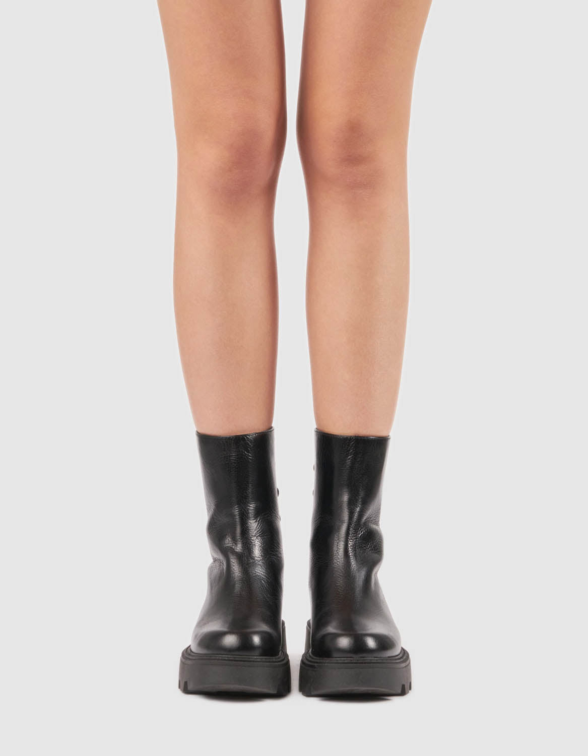 Bocanci din piele neagra B Dots - MOJA