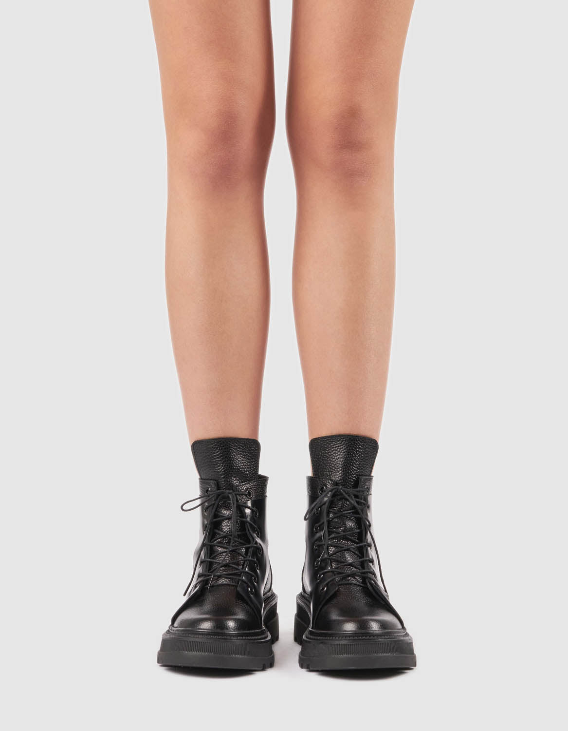 Bocanci din piele neagra Baby Rubber - MOJA