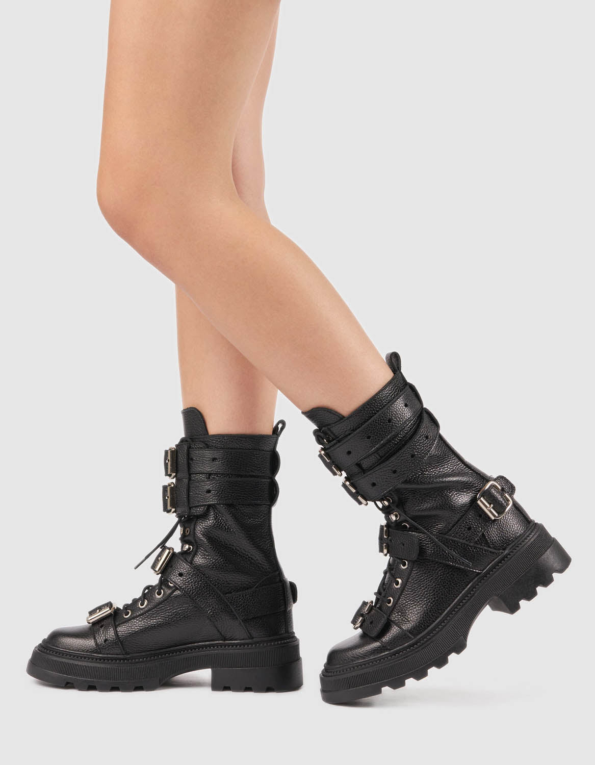 Bocanci din piele neagra Eros - MOJA
