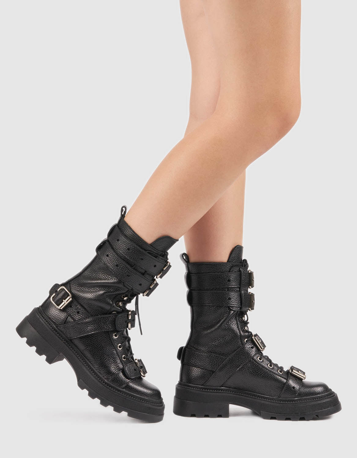 Bocanci din piele neagra Eros - MOJA