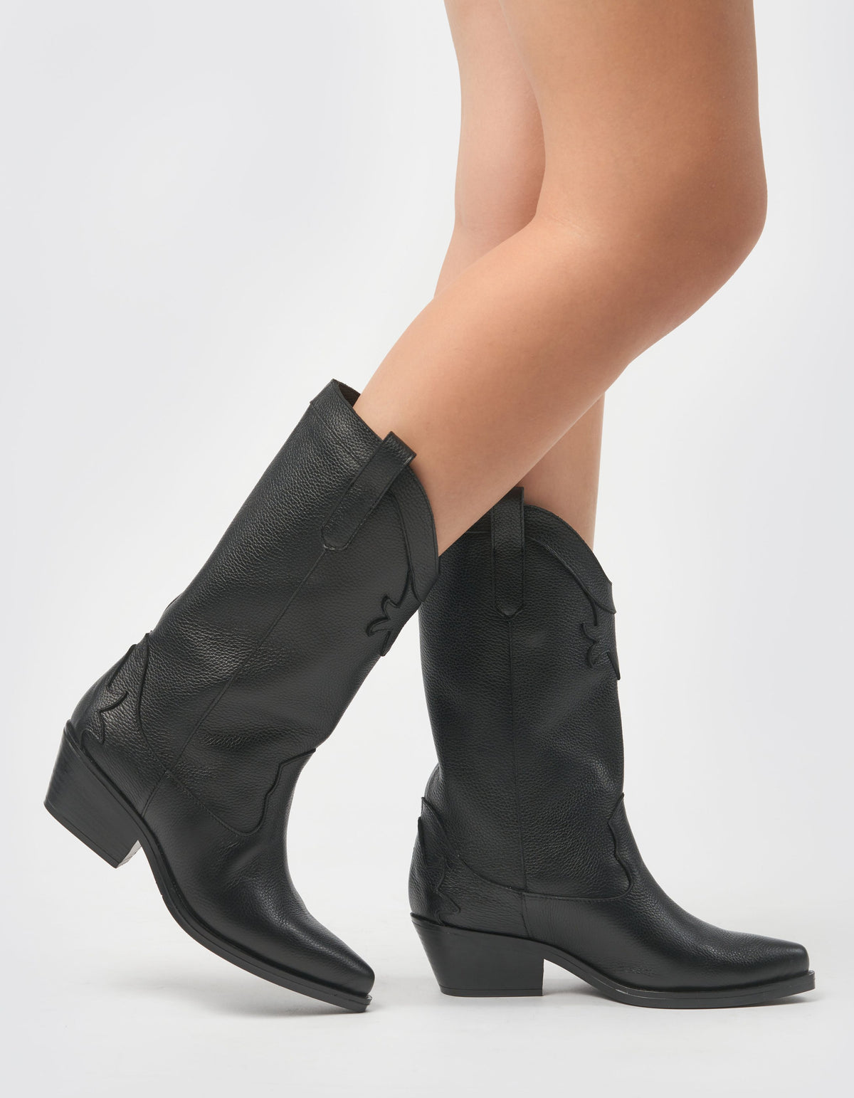 Ciocate medii din piele neagra Everly - MOJA