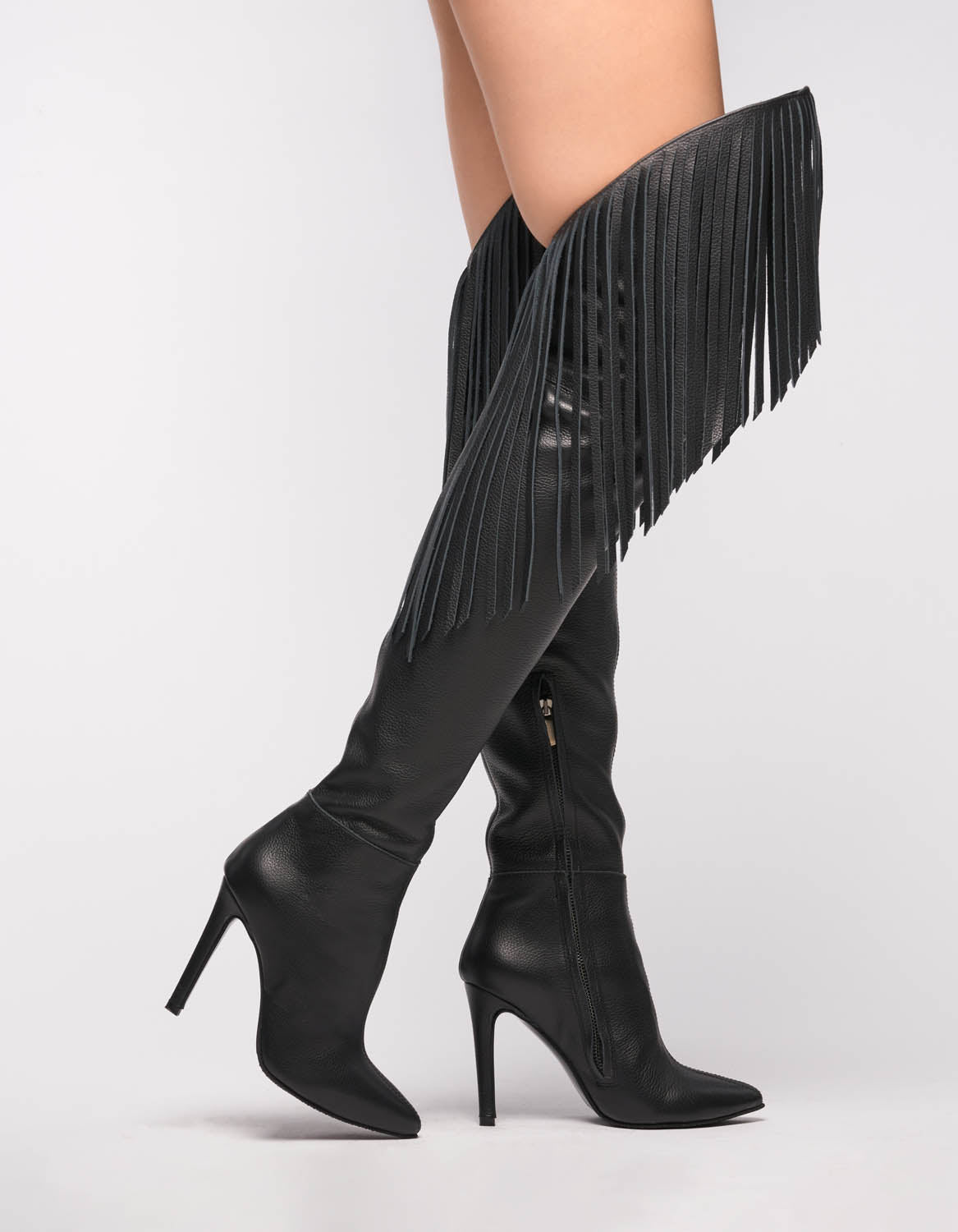 Cizme din piele neagra Evelyn - MOJA