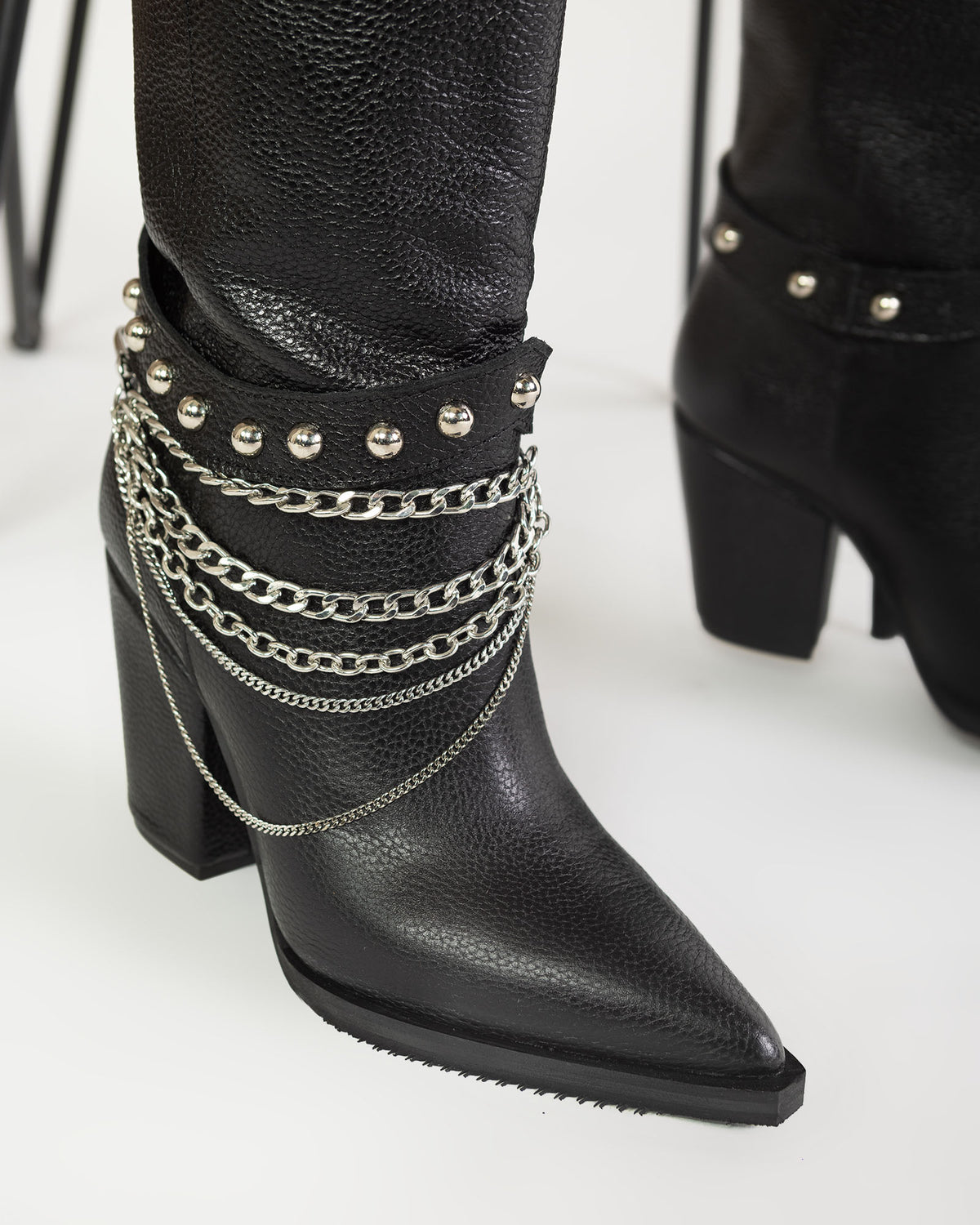 Cizme negre cu accesoriu Savannah