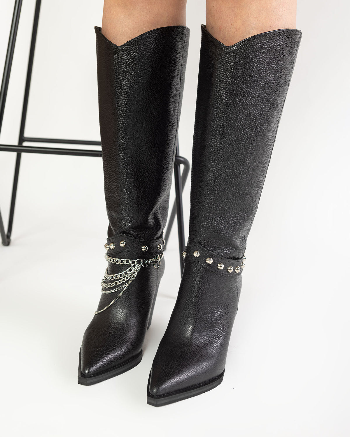 Cizme negre cu accesoriu Savannah