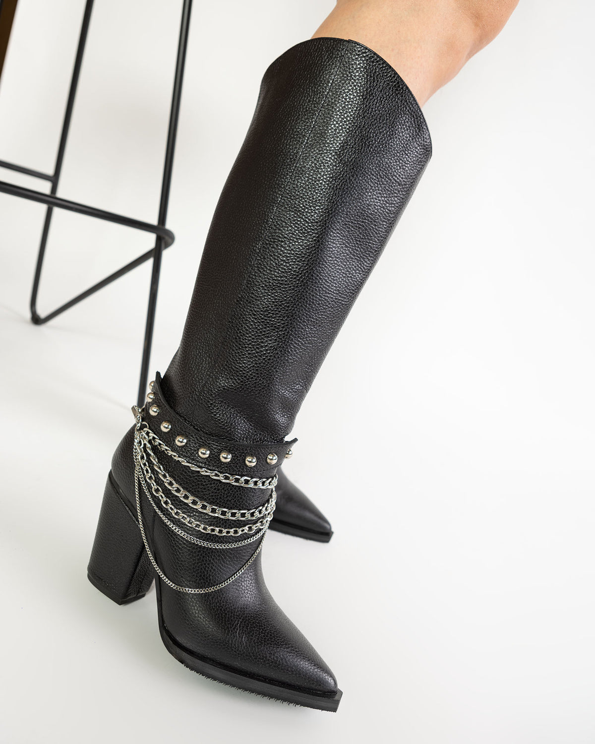 Cizme negre cu accesoriu Savannah