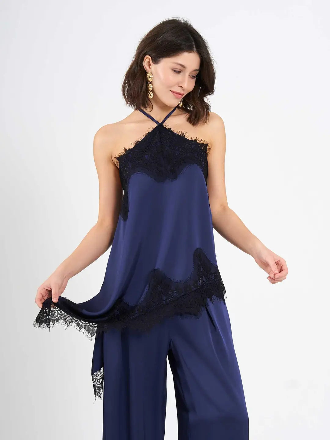 Set Bleumarin cu Dantelă Salma