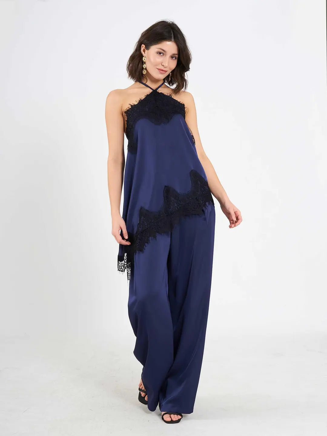 Set Bleumarin cu Dantelă Salma
