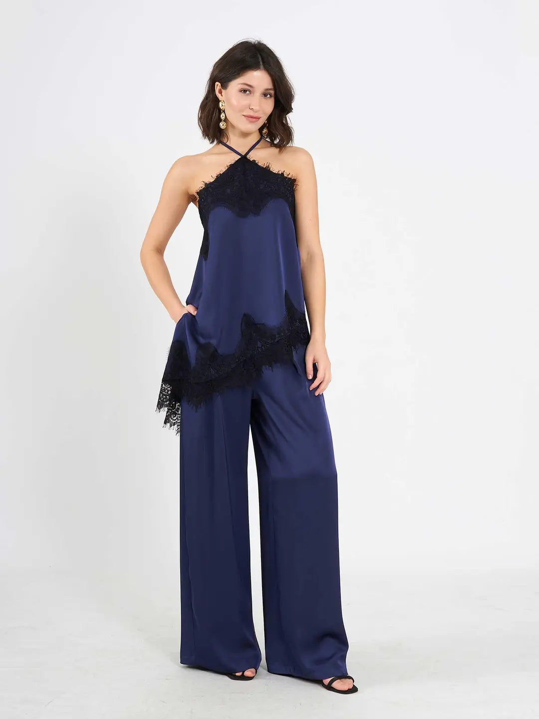 Set Bleumarin cu Dantelă Salma