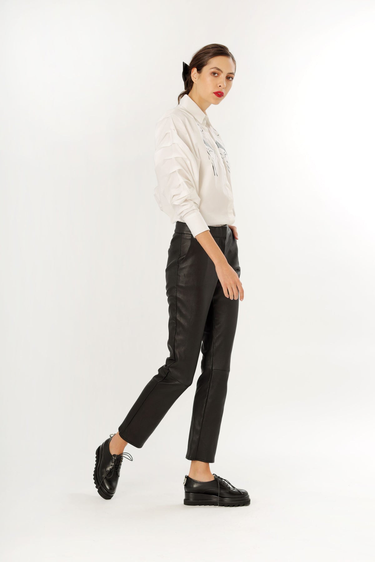 Pantalon piele naturala EUGENIA - MOJA