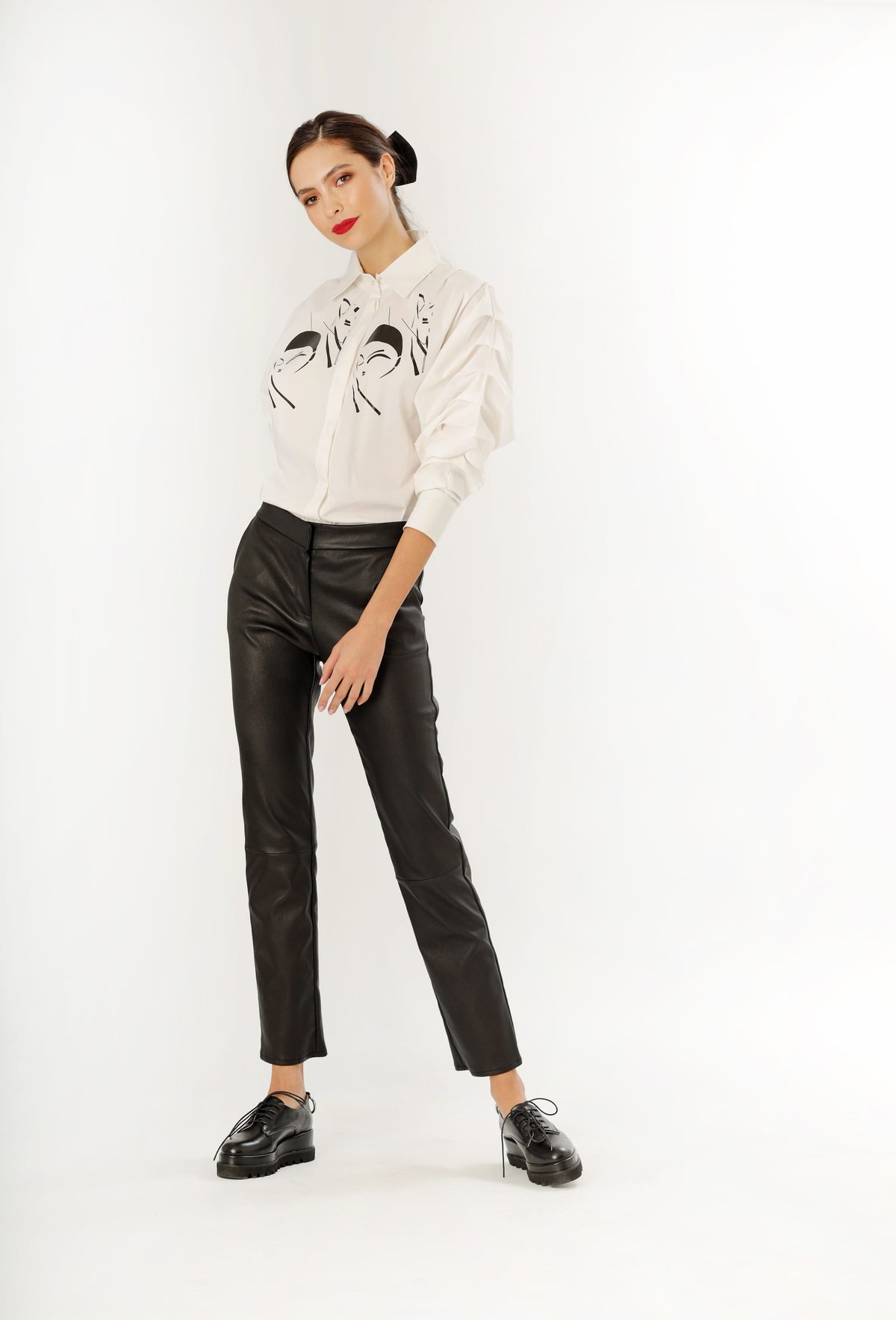 Pantalon piele naturala EUGENIA - MOJA