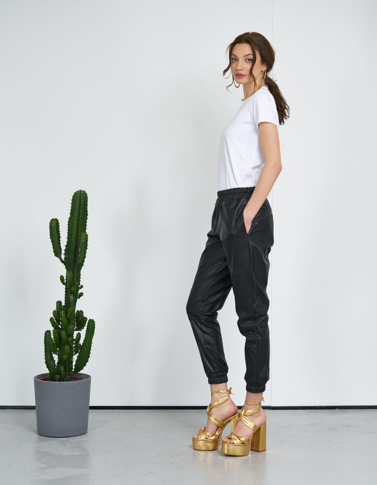 Pantaloni din piele naturala Apollo - MOJA