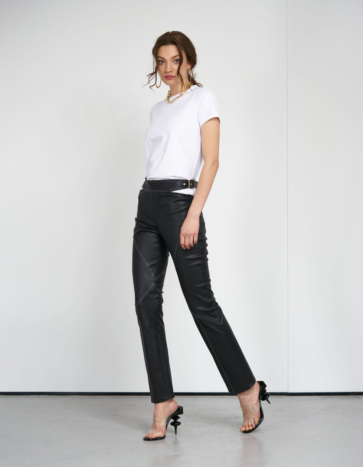 Pantaloni din piele naturala Kiev - MOJA
