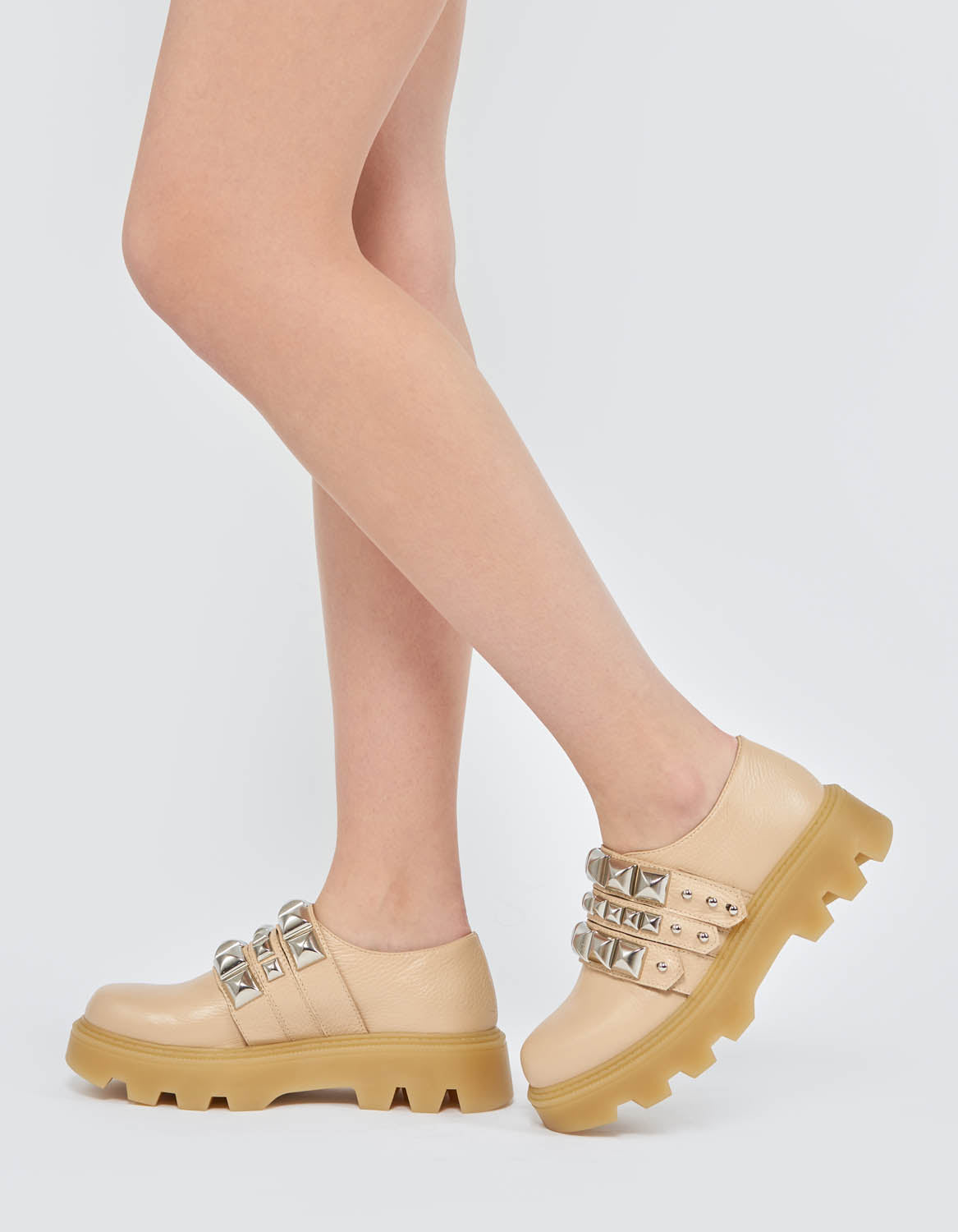 Pantofi din piele nude MILAN - MOJA