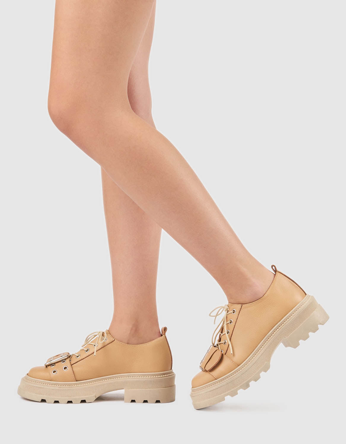 Pantofi din piele nude Pepper - MOJA
