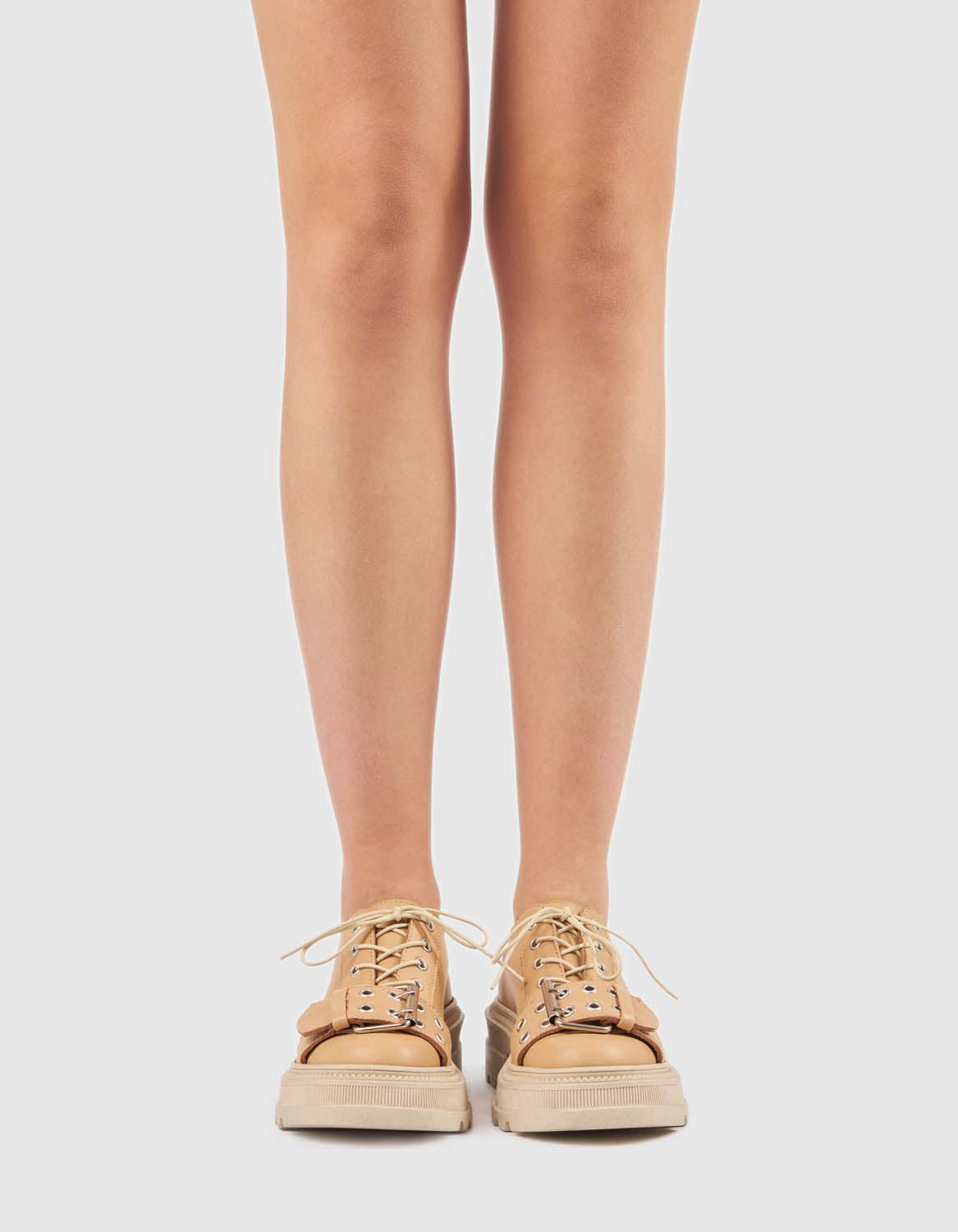 Pantofi din piele nude Pepper - MOJA