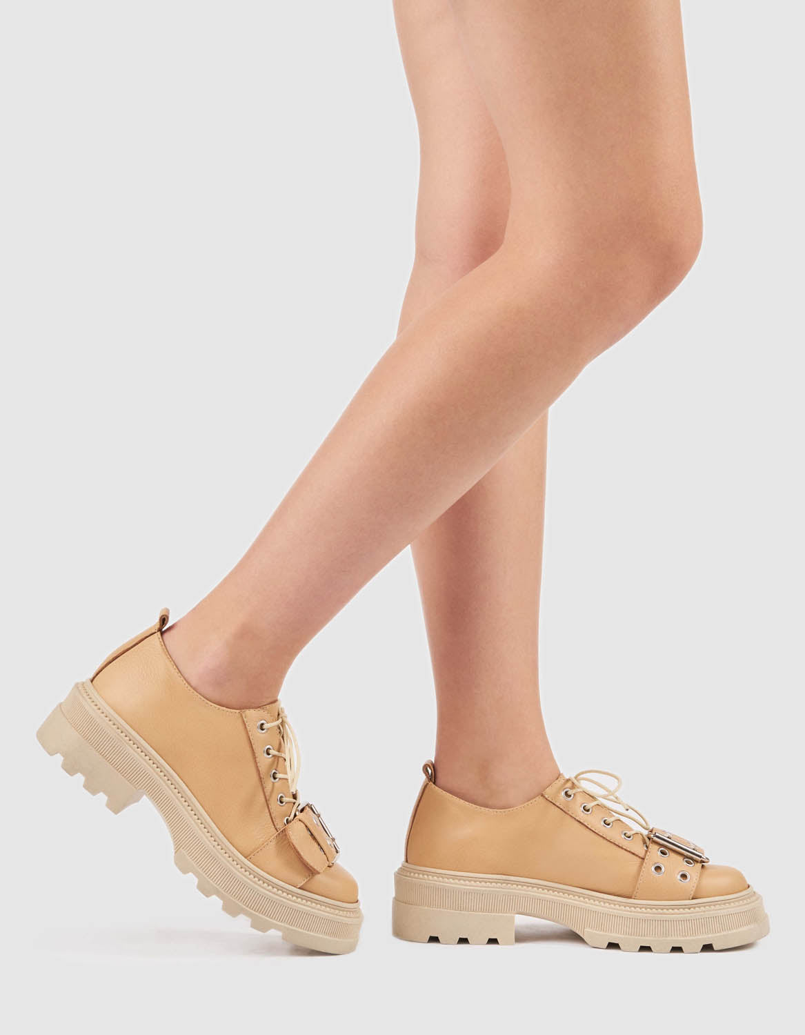 Pantofi din piele nude Pepper - MOJA
