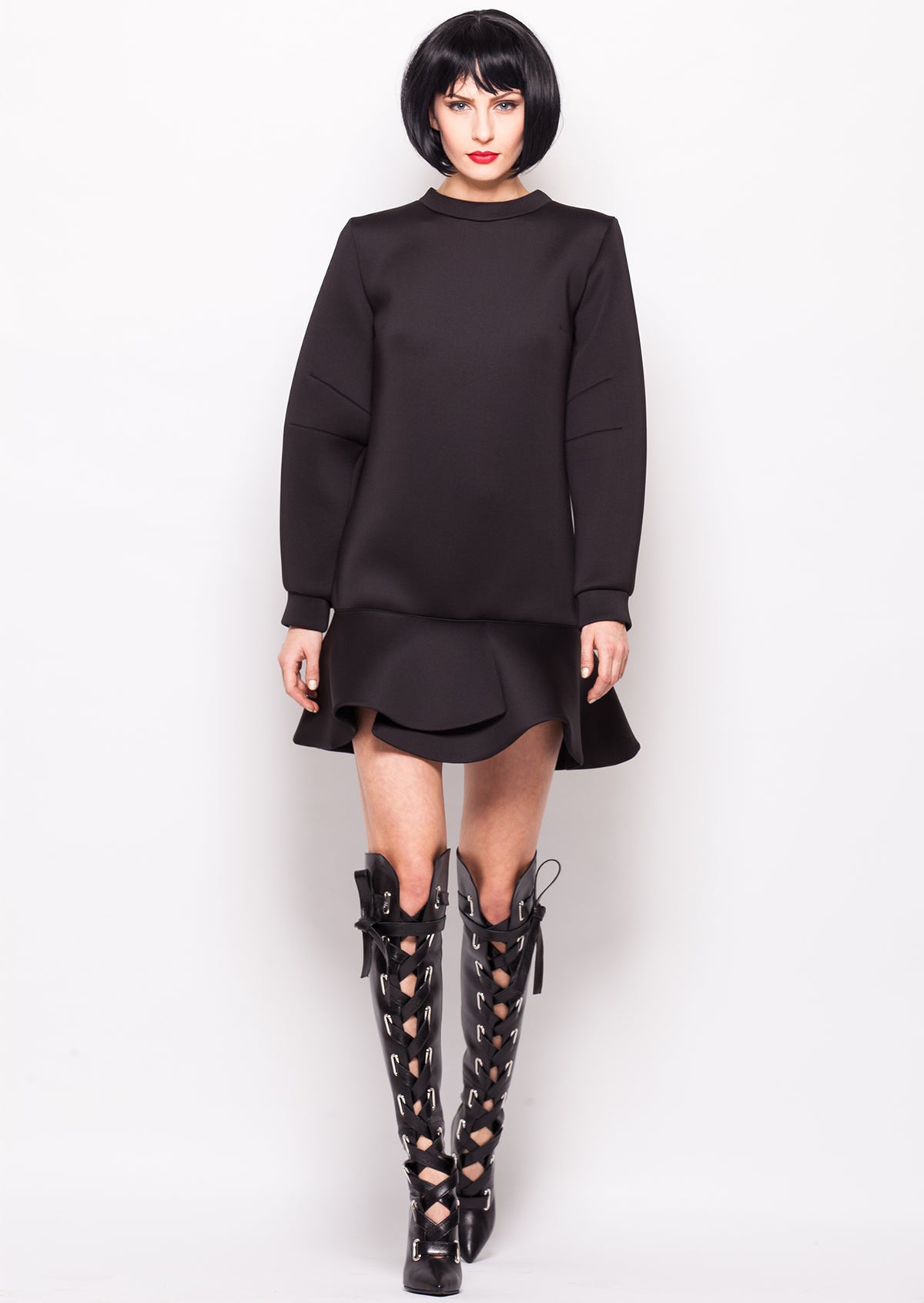 Rochie cu volan din neopren - MOJA