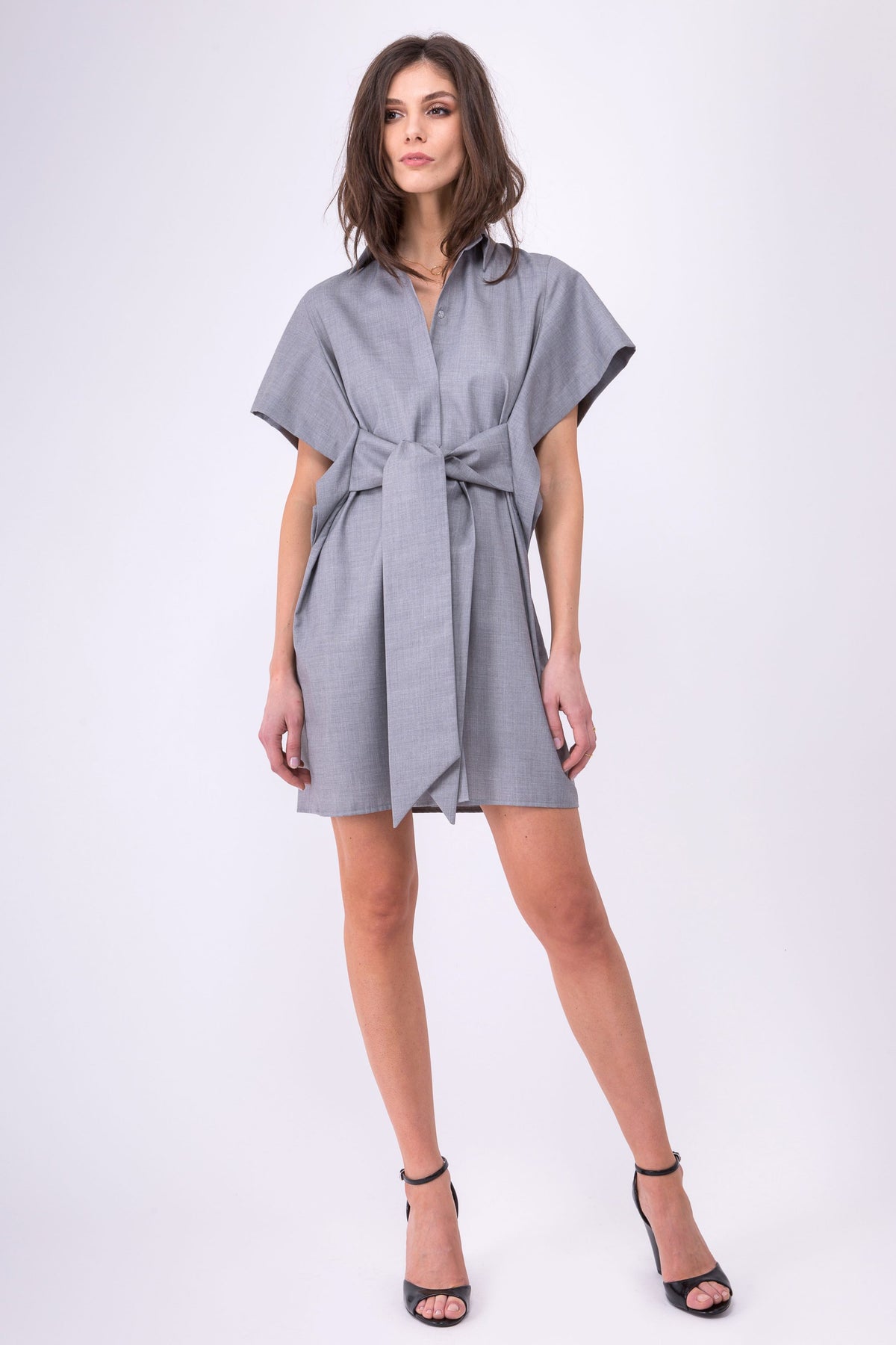 Rochie Gri cu cordon - MOJA