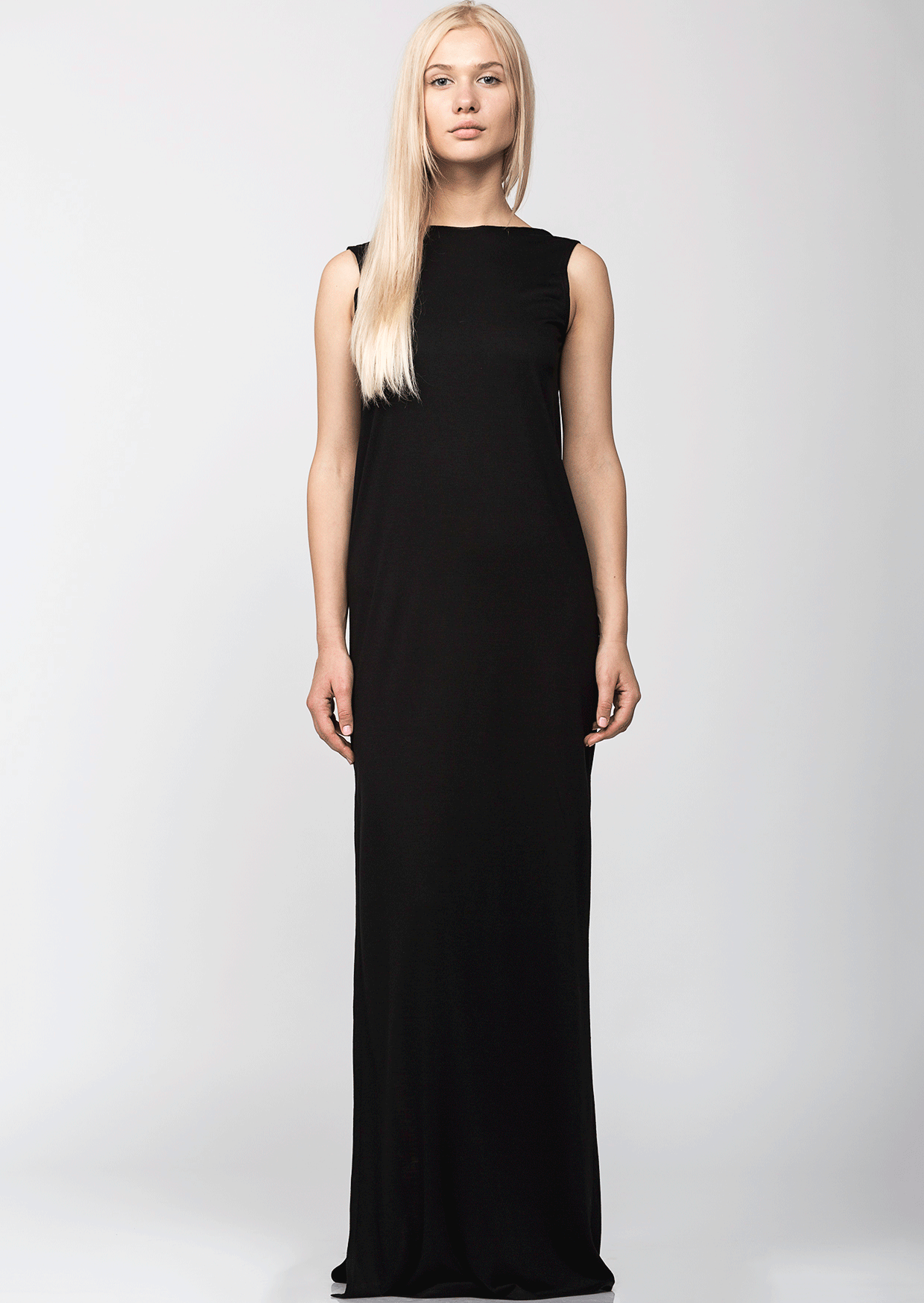 Rochie lunga cu spatele gol neagra - MOJA
