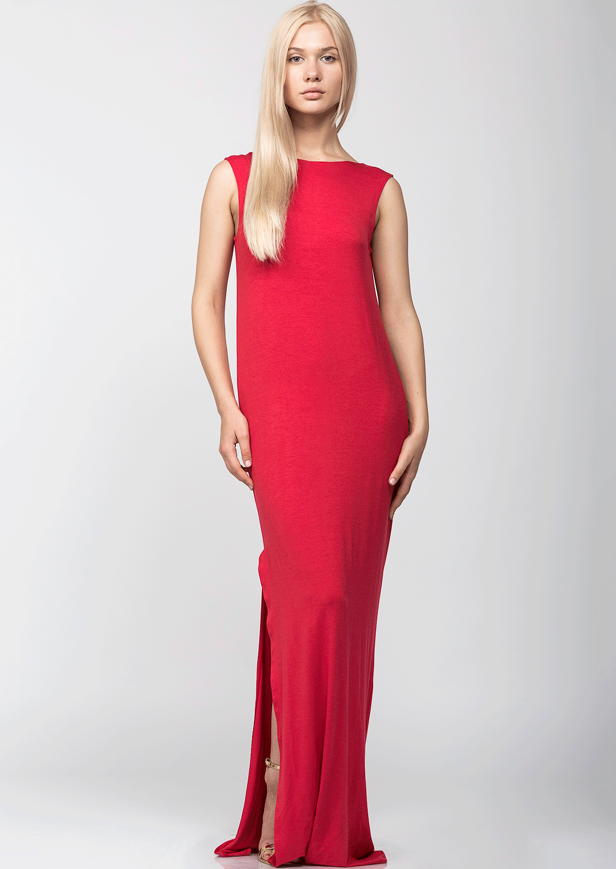 Rochie lunga cu spatele gol rosie - MOJA