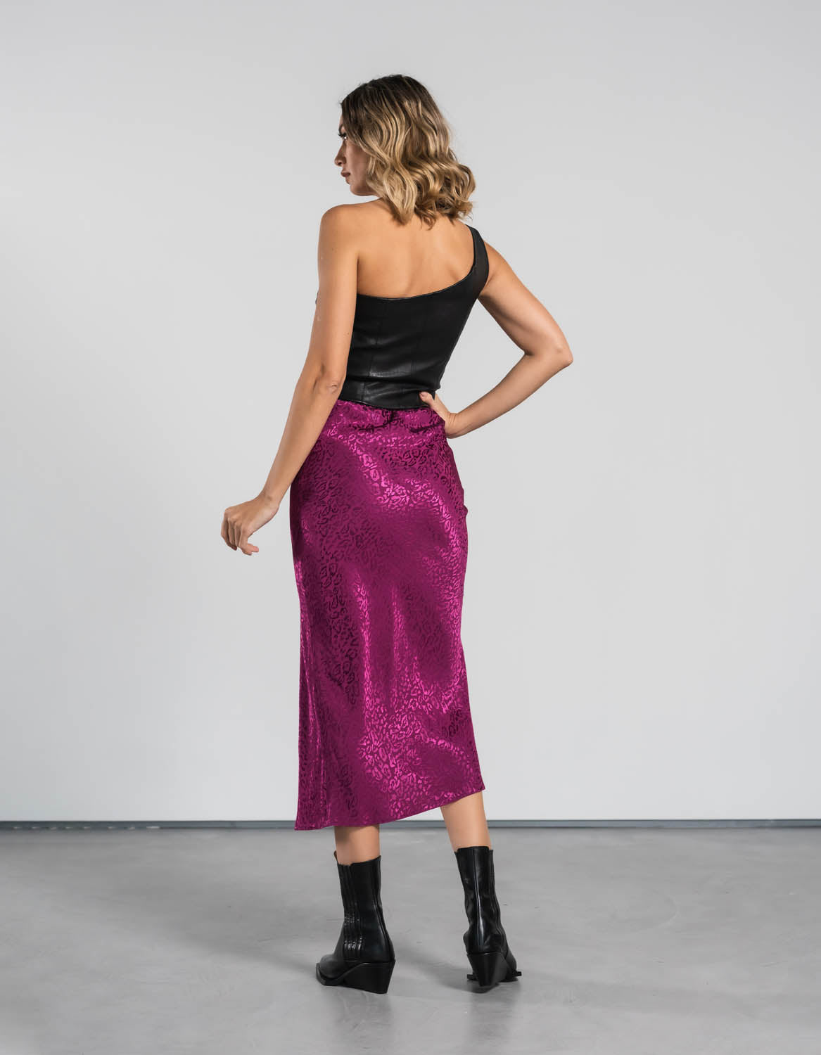 Top din piele negru Kaya - MOJA