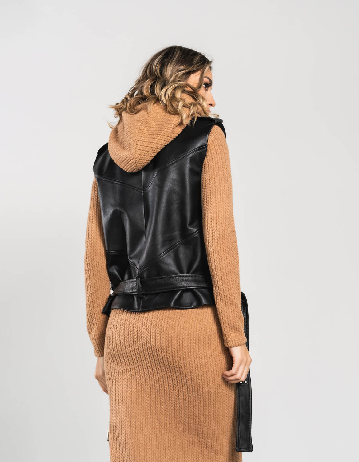 Vesta din piele Zipper - MOJA